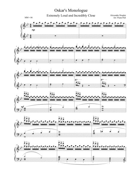 Extremely Loud Incredibly Close Oskars Monologue Sheet Music