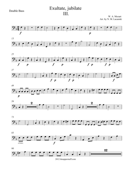 Free Sheet Music Exultate Jubilate Movement Iii Alleluia