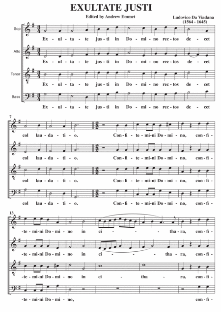 Exultate Justi Sheet Music