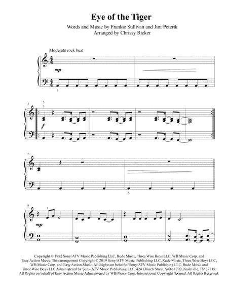 Eye Of The Tiger Easy Piano Sheet Music