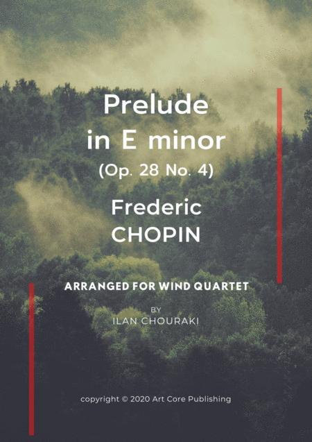 Free Sheet Music F Chopin Prelude In E Minor Op 28 N 4 Arr For Woodwind Quartet