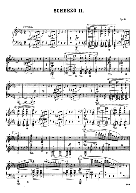 F Chopin Scherzo No 2 In B Flat Minor Op 31 Sheet Music