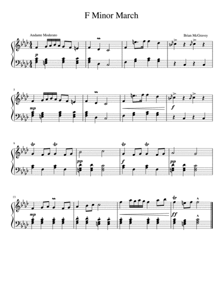 F Minor March Solo Piano Sheet Music