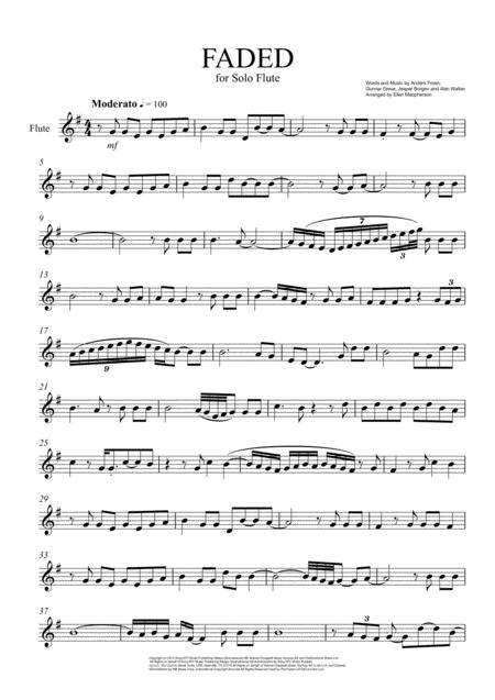 Faded For Solo Flute Sheet Music