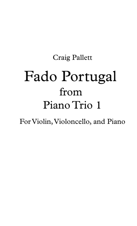 Free Sheet Music Fado Portugal For Piano Trio Score Parts