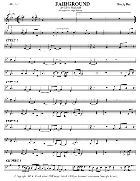 Fairground Alto Sax Sheet Music