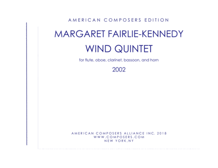 Fairlie Kennedy Wind Quintet Sheet Music