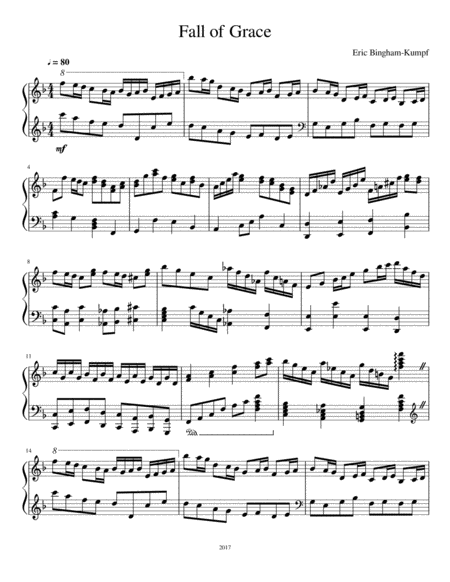 Fall Of Grace Sheet Music