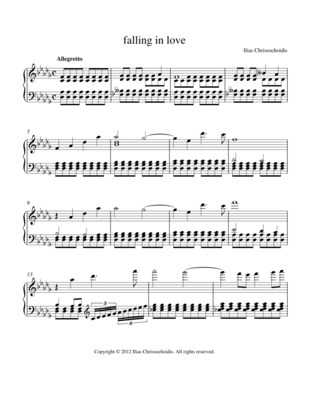 Free Sheet Music Falling In Love