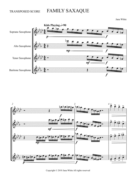 Family Saxaque Sheet Music