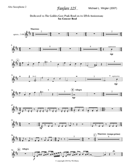 Free Sheet Music Fanfare 125