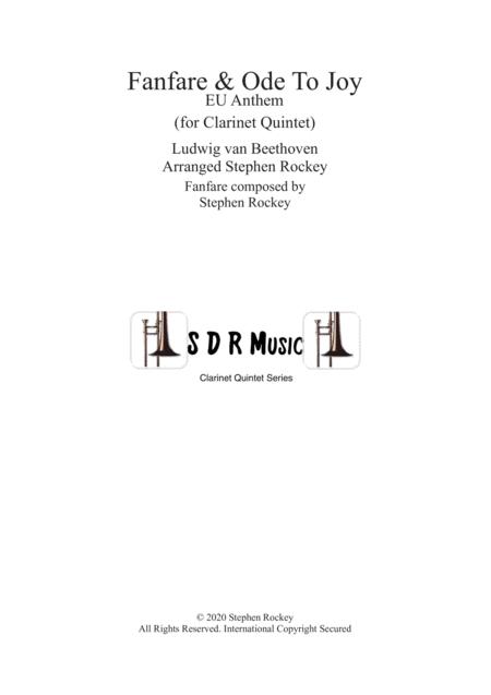 Free Sheet Music Fanfare And Ode To Joy For Clarinet Quintet