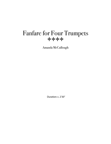 Free Sheet Music Fanfare For Four Trumpets