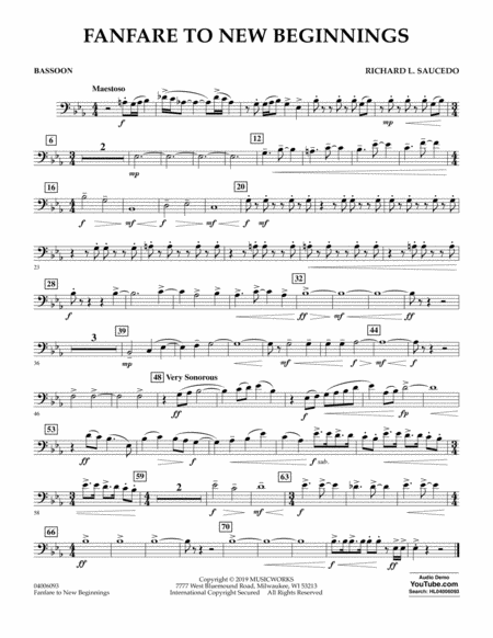 Fanfare For New Beginnings Bassoon Sheet Music