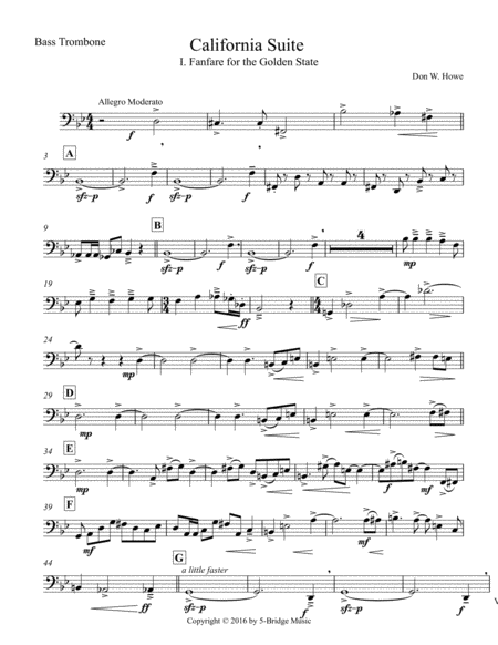 Free Sheet Music Fanfare For The Golden State