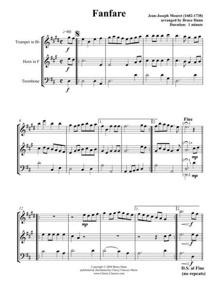 Free Sheet Music Fanfare Rondeau