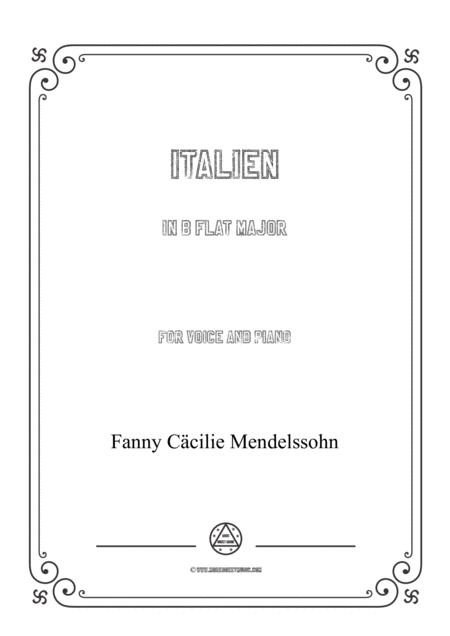 Free Sheet Music Fanny Ccilie Italien In B Flat Major For Voice And Piano