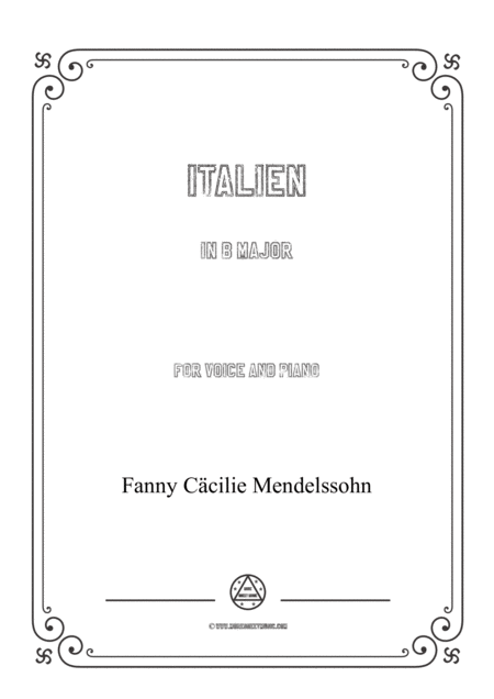 Fanny Ccilie Italien In B Major For Voice And Piano Sheet Music