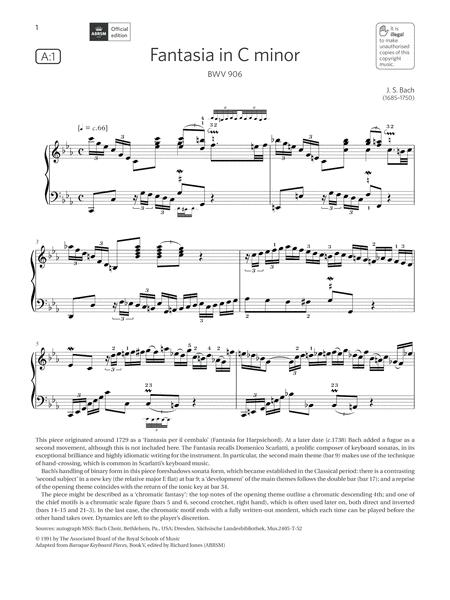 Free Sheet Music Fantasia In C Minor Grade 8 List A1 From The Abrsm Piano Syllabus 2021 2022