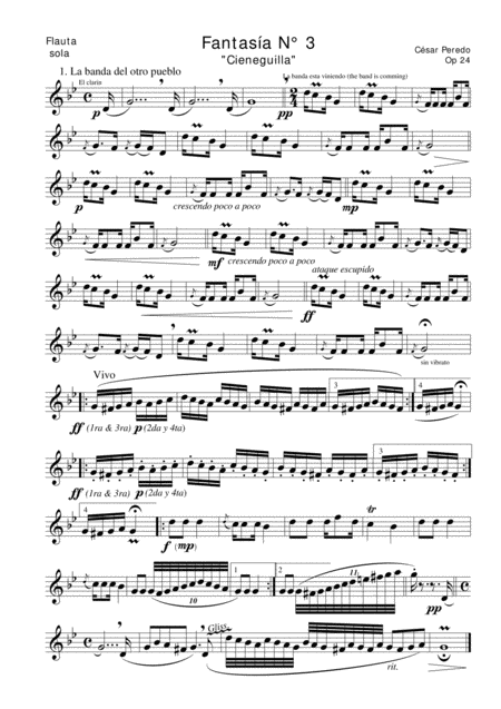 Free Sheet Music Fantasia N 3 Para Flauta Sola Cieneguilla