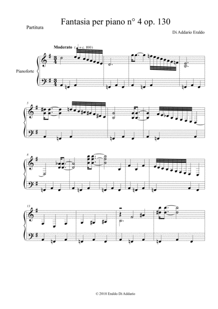 Fantasia N 4 Per Piano Op 130 Sheet Music