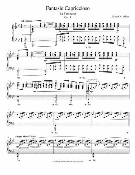 Free Sheet Music Fantasie Capriccioso La Tempesta Op 4