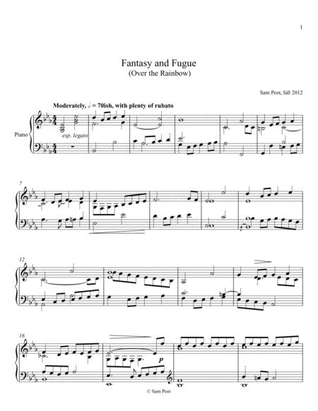 Free Sheet Music Fantasy And Fugue On Over The Rainbow Op 5