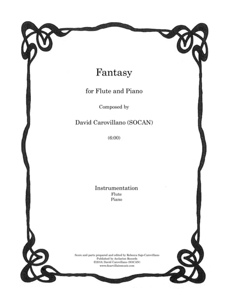 Fantasy For Flute And Piano Sheet Music