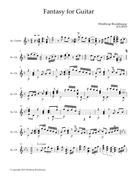 Fantasy For Guitar Sheet Music