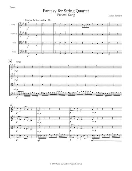 Fantasy For String Quartet In G Minor Op 38 Funerale Song Sheet Music