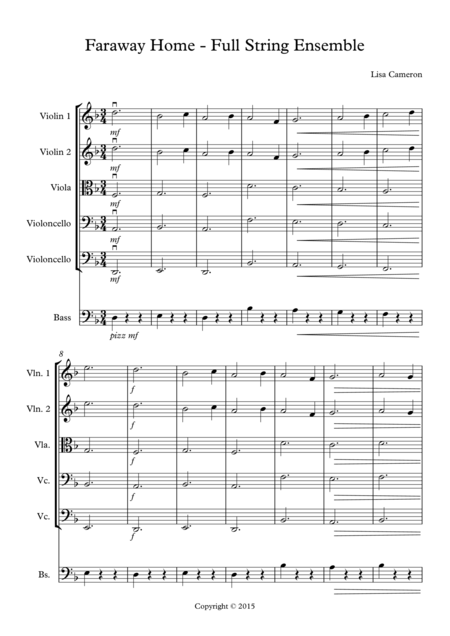 Faraway Home String Ensemble Sheet Music