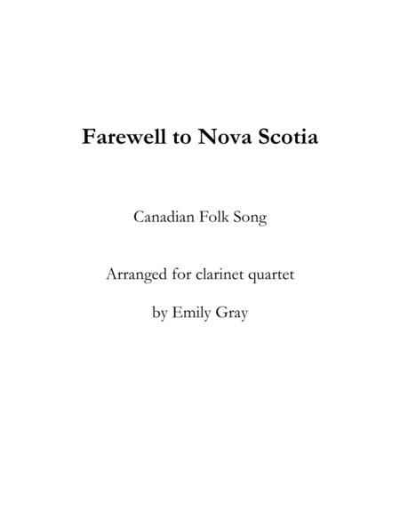 Free Sheet Music Farewell To Nova Scotia