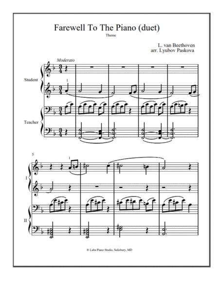 Free Sheet Music Farewell To The Piano Duet