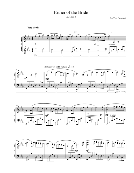 Free Sheet Music Father Of The Bride