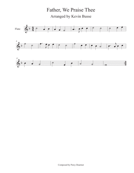 Father We Praise Thee Flute Sheet Music