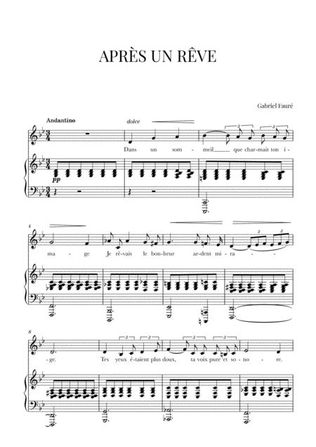 Free Sheet Music Faur Aprs Un Rve G Minor