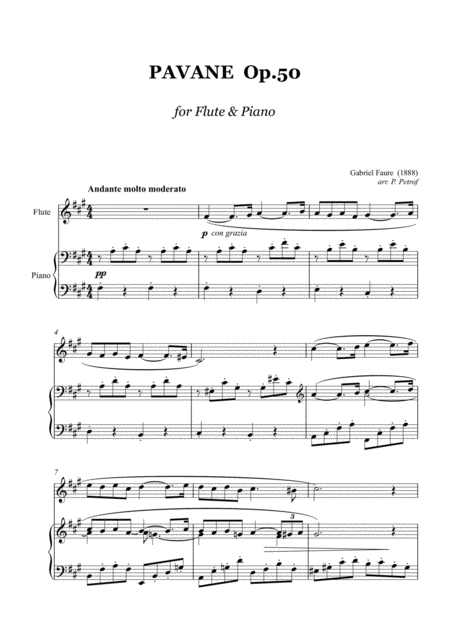 Free Sheet Music Faure Pavane Op 50 Flute And Piano