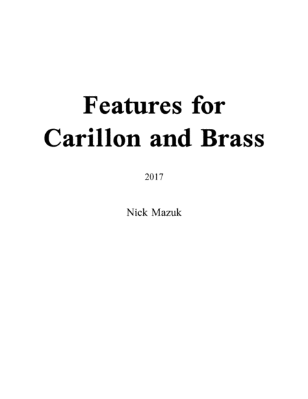 Free Sheet Music Features For Carillon And Brass Score And Parts