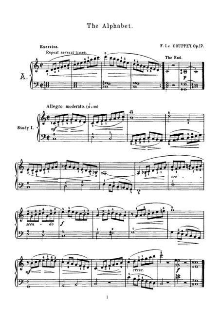 Felix Le Couppey Etude In C Major Op 17 The Alphabet Complete Version Sheet Music