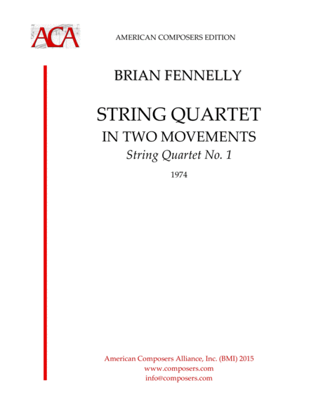 Fennelly String Quartet In Two Movements Sheet Music