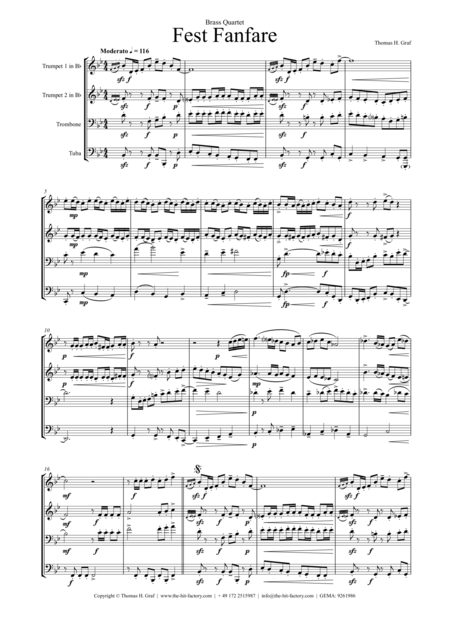 Fest Fanfare Brass Quartet Sheet Music