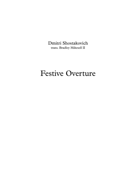 Free Sheet Music Festive Overture