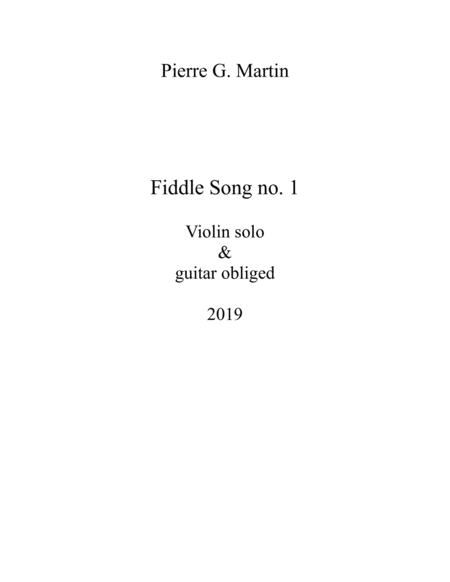 Fiddle Song No 1 Sheet Music