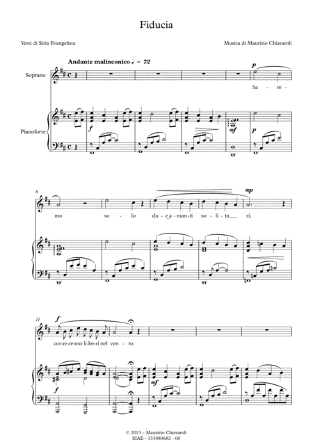 Free Sheet Music Fiducia