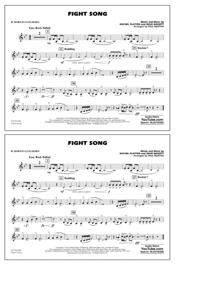 Fight Song Arr Paul Murtha Bb Horn Flugelhorn Sheet Music