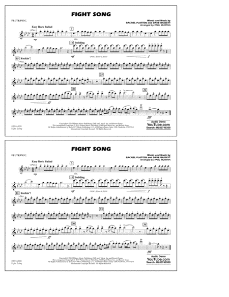 Free Sheet Music Fight Song Arr Paul Murtha Flute Piccolo