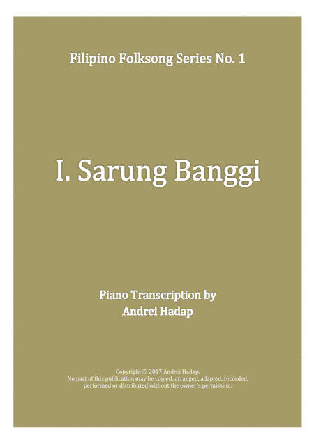 Filipino Folksong Series 1 Arranged For Piano Solo Sheet Music