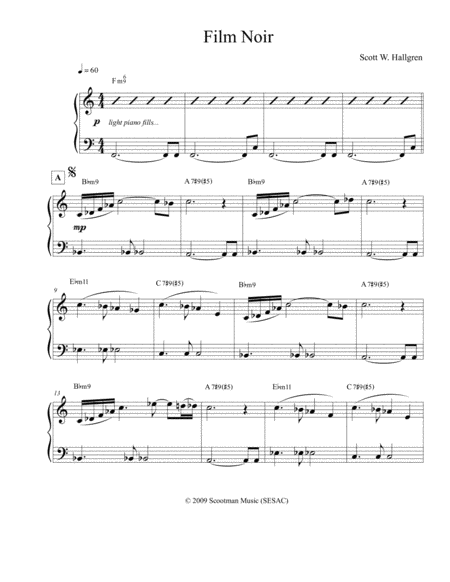 Free Sheet Music Film Noir