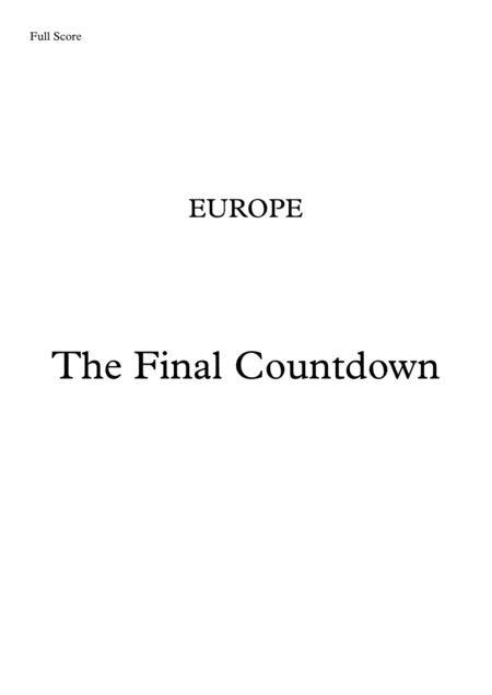 Final Countdown Brass Quintet Sheet Music