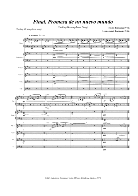 Final Promesa De Un Nuevo Mundo Ending Gramophone Song Sheet Music